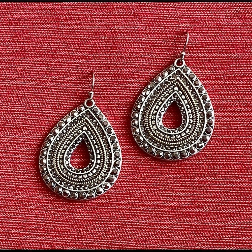 𝅺MARCASITE  2 tone earrings